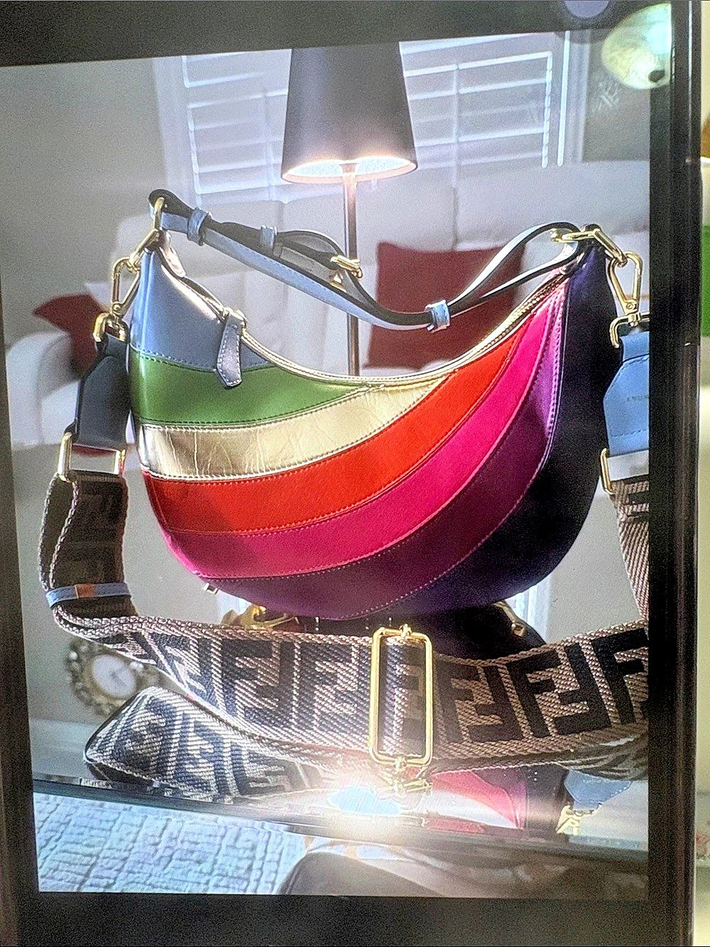 Fendi Small Fendigraphy Hobo Bag Rainbow Inlay